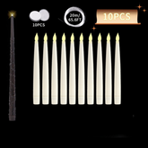 10PCS Harry Potter floating candle set with wand, batteries, and hanging string.