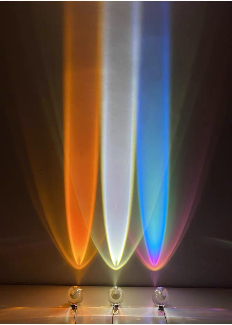 Aurora sunset lamp projecting colourful, calming light for mood setting.