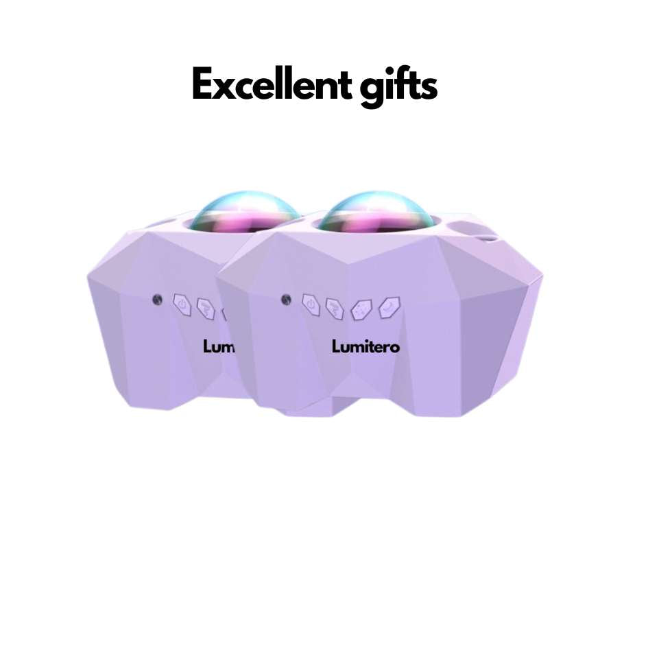 Set of two nordic sunset lamps by Lumitero, excellent gift choice with aurora projector